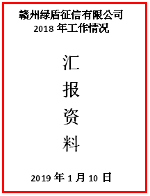 赣州绿盾征信2018年工作情况汇报资料封面